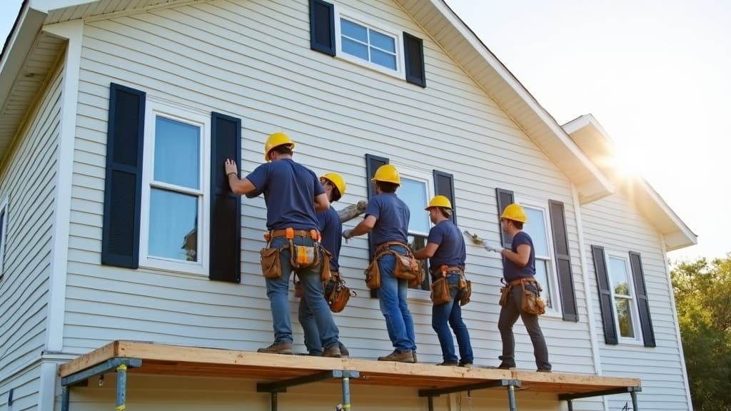 Professional siding crew on Long Island