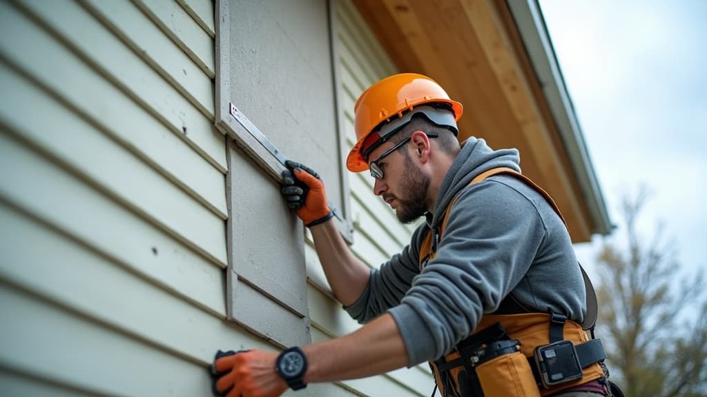 Siding installation in progress